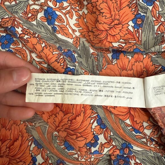 Zara Multicolor Floral Poplin Tie Bow Strap Moderns Midi Sundress Dress Size S - Picture 7 of 9